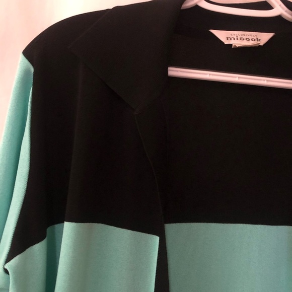 EXCLUSIVELY MISOOK Colorblock Open Cardigan with Shoulder Pads Size S - Picture 3 of 5